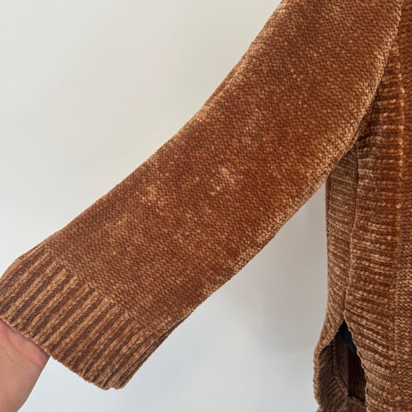 Anthropologie Moth Belinda Chenille Cowl Turtleneck Brown Sweater Tunic Size Sm - Picture 4 of 10